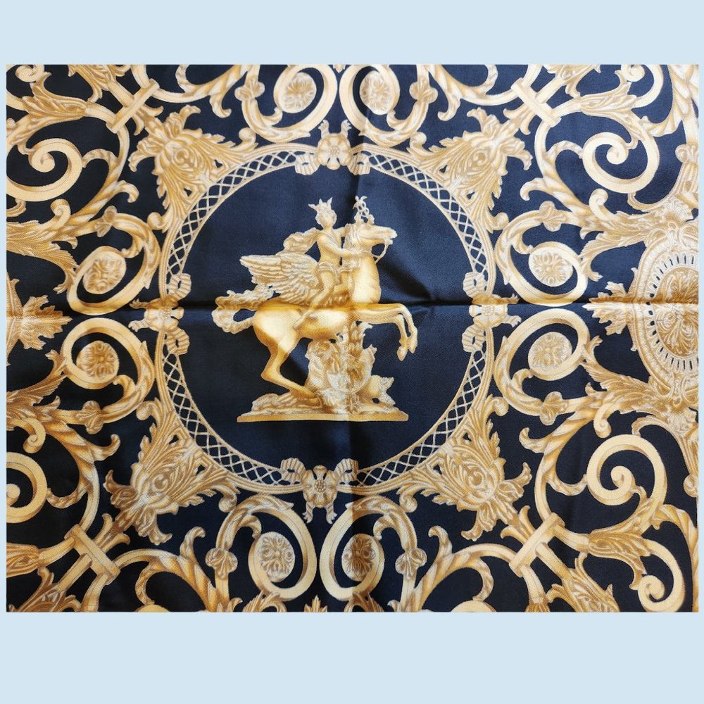 * SOLD * Hermes Large Square Classic Silk Scarf, NWOT.